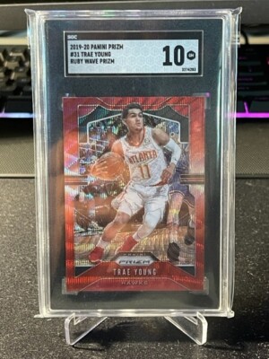2019-20 Panini Prizm #31 Ruby Wave Trae Young SGC 10! Atlanta Hawks!