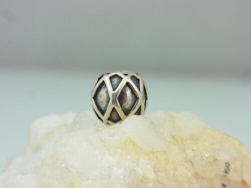 Genuine Pandora 925 Solid Silver Geometric 790165 Pattern Ball Charm with bag