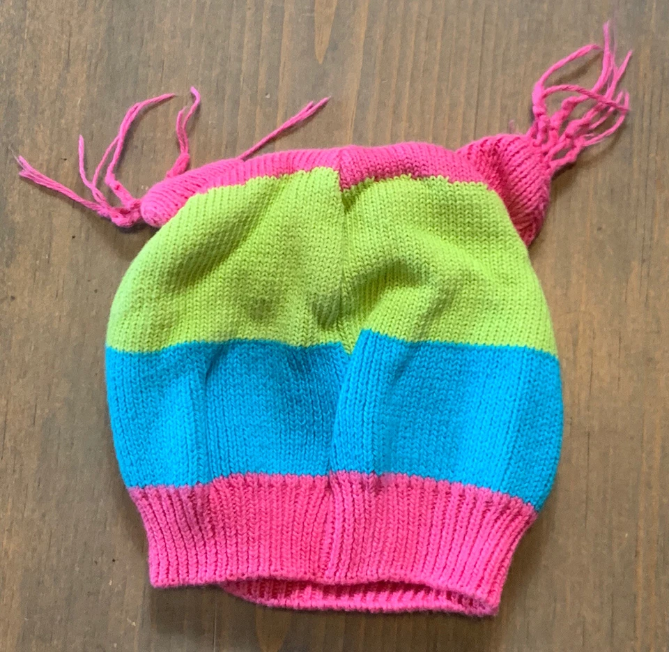 So'Dorable Baby Girl's Multicolored Green & Pink Owl Beanie Knit Hat Size:0-6Mon - Imagem 3 de 4
