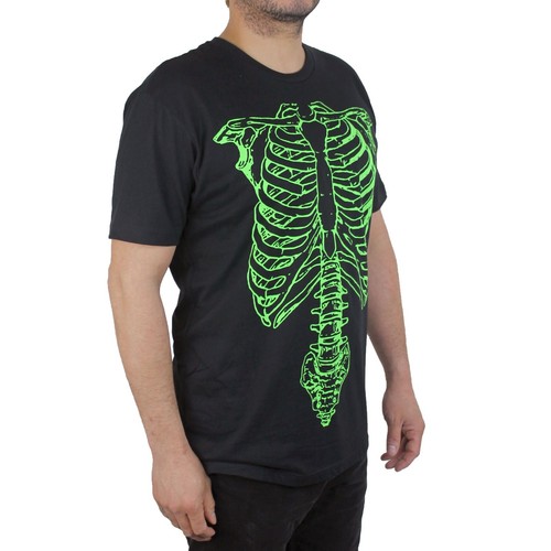 Spinal Tap Green Skeleton T-Shirt- This is Spinal Tap - Nigel Tufnel Ribcage Tee - Picture 3 of 6