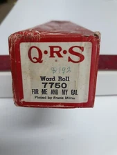 piano roll QRS 7750 For Me and My Gal played by Frank Milne...free ship