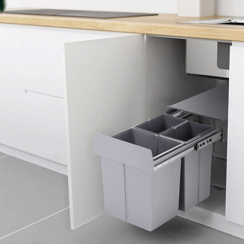 Pull Out Kitchen Bin Soft Close Sliding Recycling Waste Cabinet Cupboard 30/40L - Picture 2 of 37