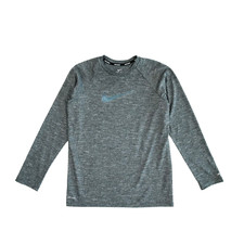 Nike Swim Kids T-Shirt Long Sleeve Crew Neck Dri-Fit UPF 40 Gray Size XL