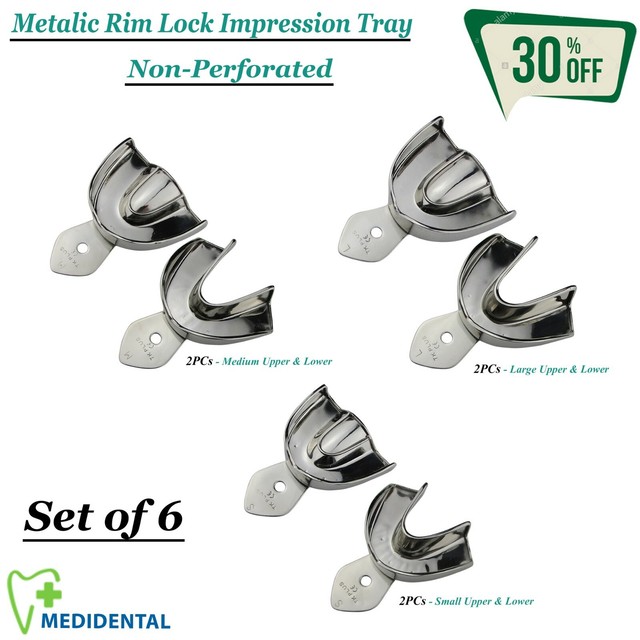 Metallic Rim Lock Impression Trays Set Of 6 NonPerforated CE eBay
