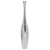 FineBuy Deko-Vase Aluminium Blumenvase Alu-Dekoration Wohndeko Farbe Silber