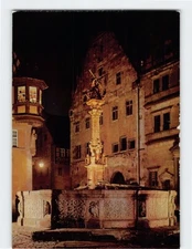 Postcard St. Georges Fountain Rothenburg ob der Tauber Germany