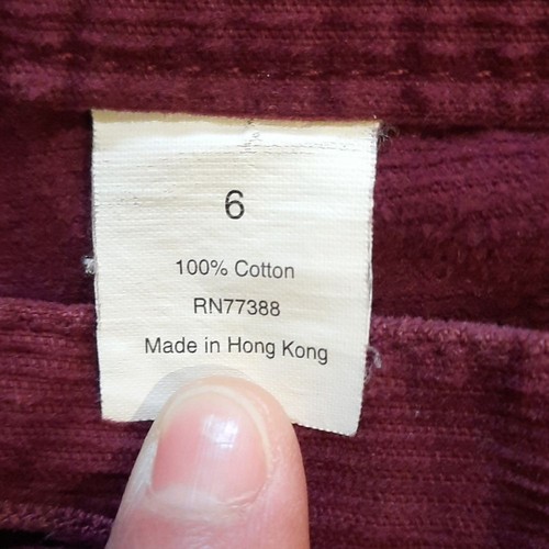J. Crew Factory Pants Womans 6 Burgundy Corduroy Casual Straight Classic Preppy - Picture 7 of 14