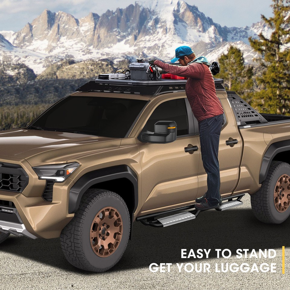 6" Running Boards for 2024 2025 Toyota Tacoma Double/Crew Cab Drop Step ...