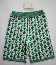     Authentic GUCCI KIDS Shamrock Green White COTTON KNIT Bermuda SHORTS 4