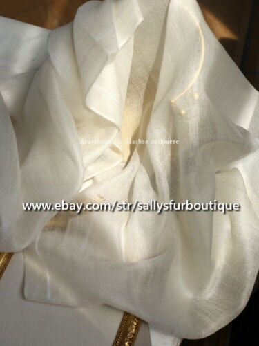 Pure Mongolian Cashmere Herringbone 300s Wrap Shawl Ring Scarf Delicate 190*90cm - Picture 13 of 75