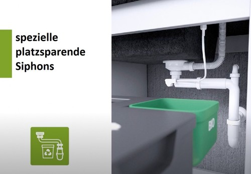 Granitspüle Küchenspüle Rund Grau Spüle 51x51 + Siphon GRATIS! - Bild 7 von 10