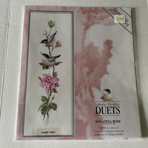 Valerie Pfeiffer Duets SONATINA ROSE Cross Stitch Chart Pattern Birds - Picture 1 of 5