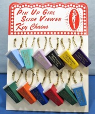 Pin Up Girls  ~ Elvgren Slide Viewer Key Chains + Store Display 1950’s