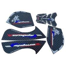 3D Rubber Fuel Gas Tank Pad Protector Decal Compatible With Suzuki GSXR1300 Blue