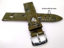 Speidel Green Ostrich Grain 18mm Watch Band SLIGHTLY SHORT for SMALLER WRISTS