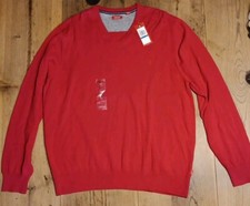 IZOD Sweater Mens XL Lightweight Fine Gauge Knit 100 Cotton V-Neck Real Red NWT
