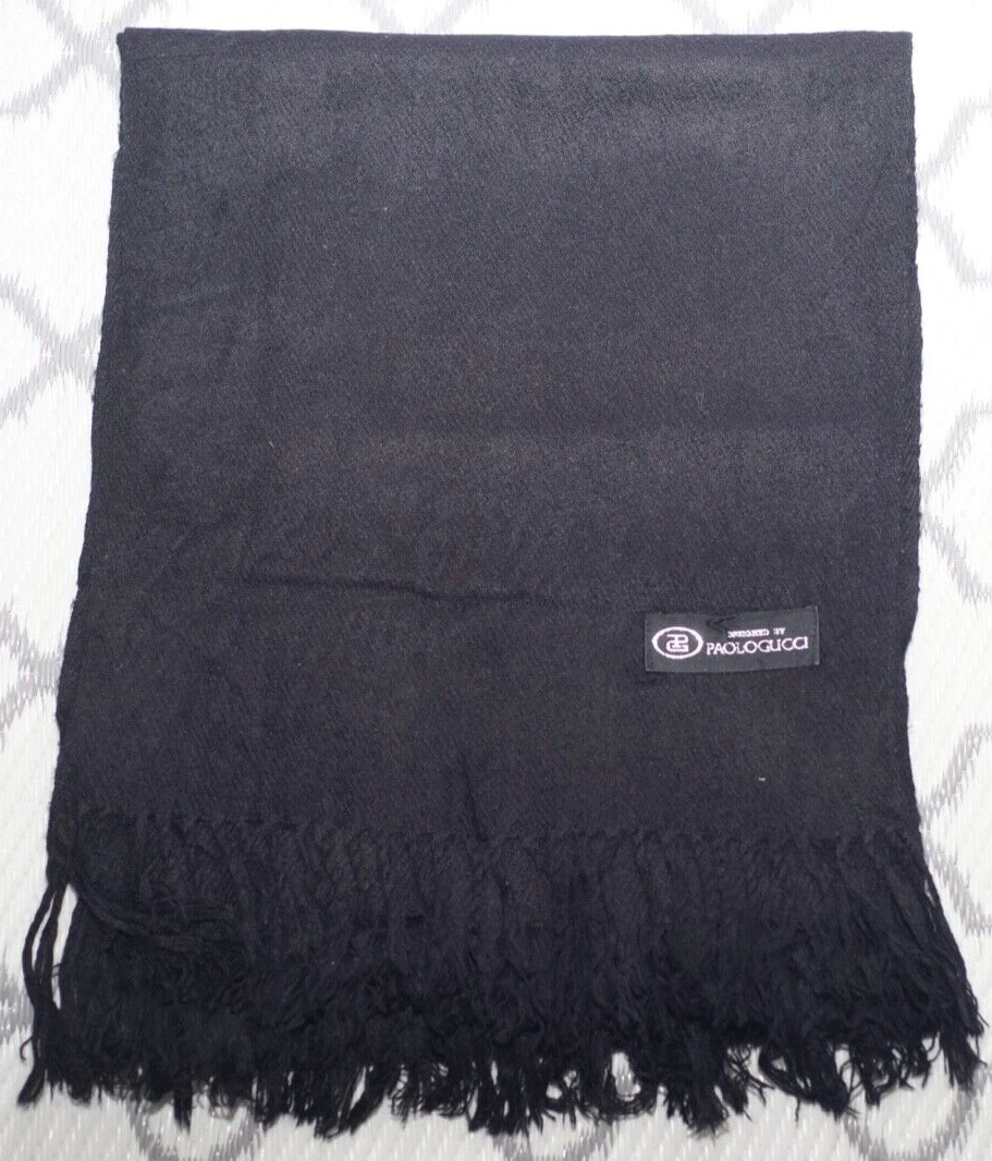 ÉCHARPE EN LAINE NOIRE PAOLO GUCCI