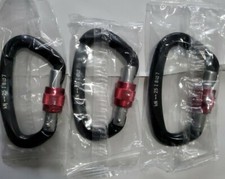 25KN Carabiner Clip Heavy Duty Aluminum D-Ring Screw Lock Rock Climbing - 3 PACK