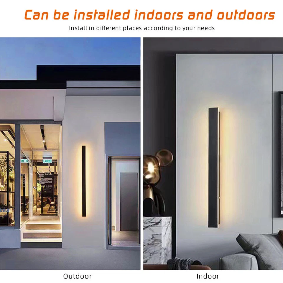 LED Wall Light Sconce Waterproof Outdoor Modern Lamp Exterior Lights Long Strip - Image 4 of 4