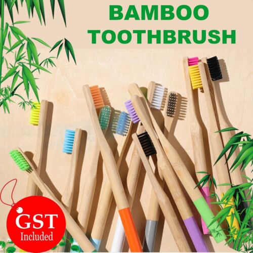UP TO 20x Pure Bamboo Natural Toothbrush Environmental Eco Friendly Adult Medium - Picture 1 of 25