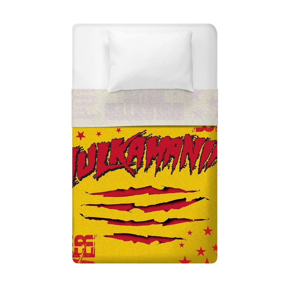 Manta de felpa Sleep Squad WWE Hulk Hogan 60” x 80” Raschel Foto 4 de 4