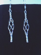 STERLING SILVER FANCY SWIRL DANGLE EARRINGS