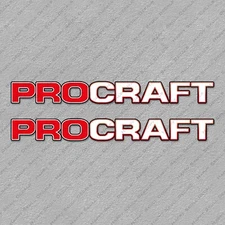 PRO CRAFT LOGO RED DECALS STICKERS 31.25" x 3.5" 2pcs.