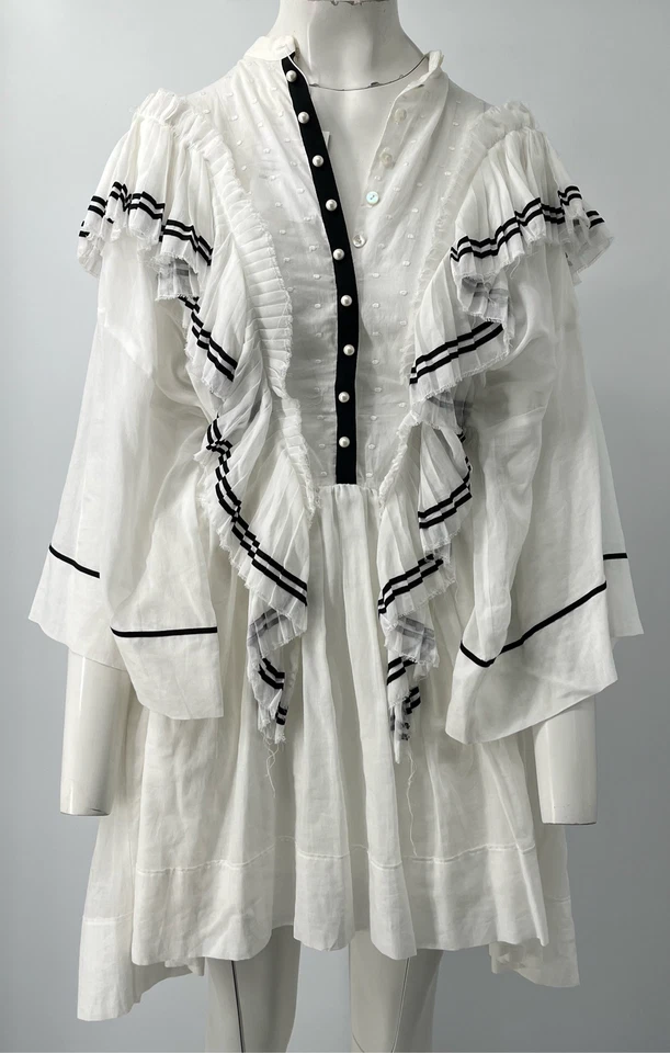 Mini Vestido Philosophy Di Lorenza Serafini Algodón Muselina Caftán Talla 42 Foto 2 de 4