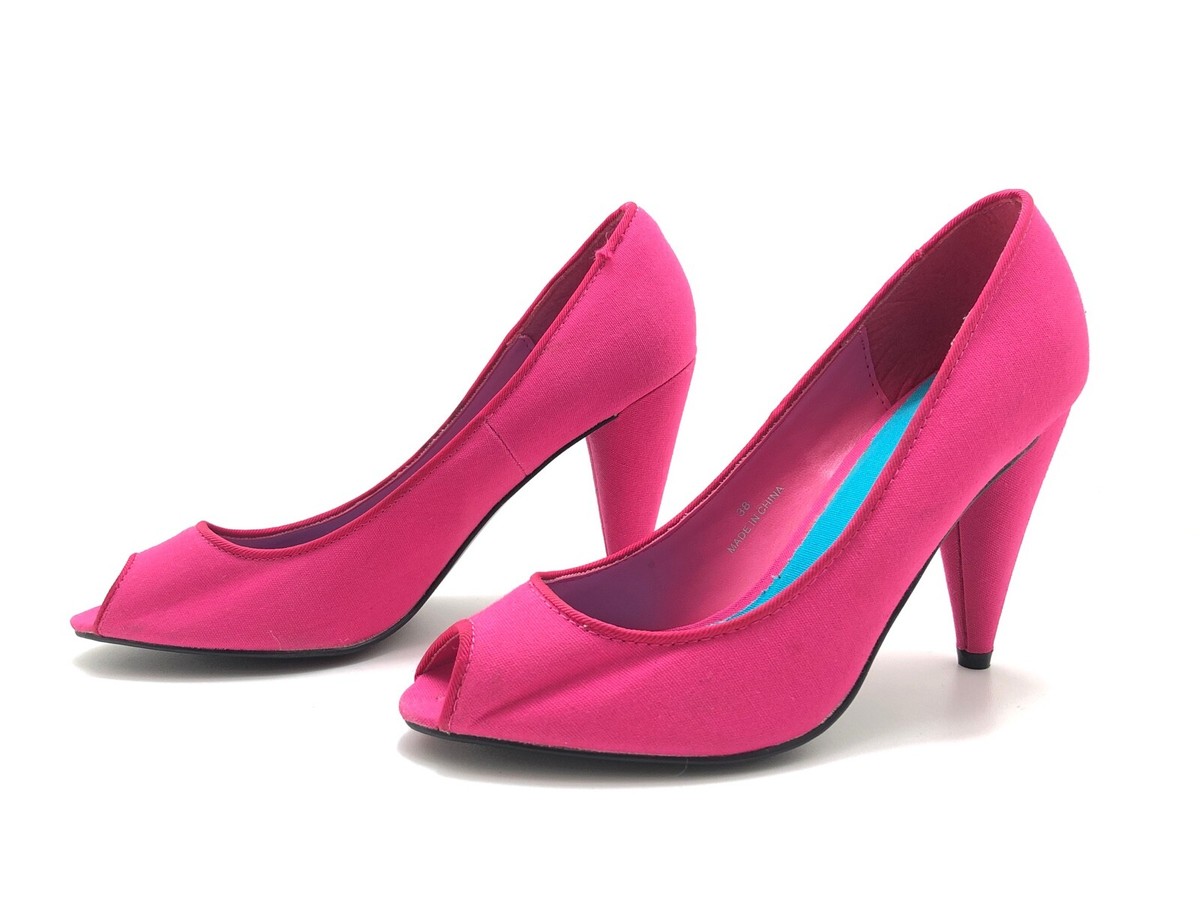 Amisu Damen Pumps High Heels Absatzschuhe Blockabsatz Slipper Pink