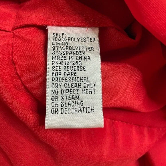 Mikael Aghal Women Red Guipure Lace Button Front Dress 4 - Изображение 3 из 4