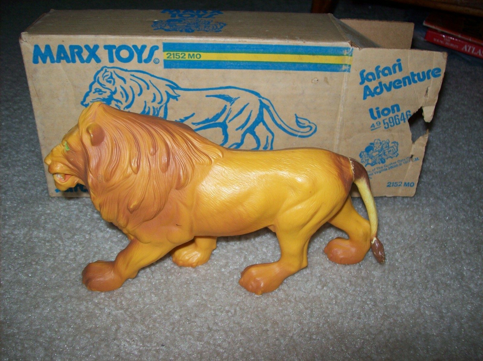 VINTAGE 1975 MARX TOYS SAFARI ADVENTURE LION TOY COMPLETE IN BOX eBay