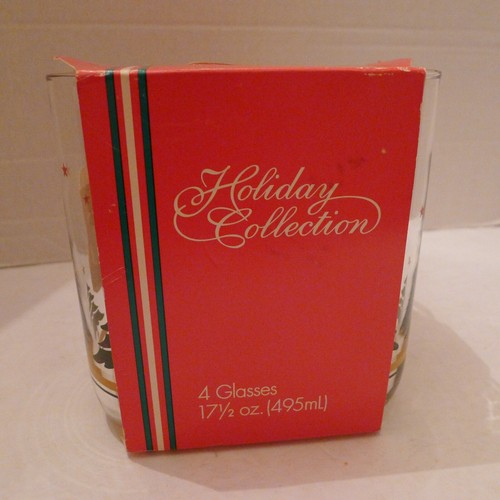 Libby Christmas Trees Stars Holiday Collection Glasses Tumblers 4 in Original Pa - Picture 4 of 12