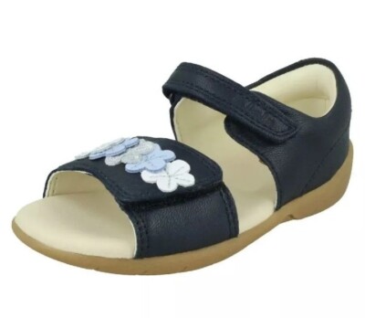 Clarks Toddler Girls Zora Finch Soft Navy Leather Sandals UK 5/EU21 Fit -G  NEW UK