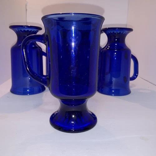 Set of 5 Anchor Hocking Irish Coffee Footed Mugs, Set of 5