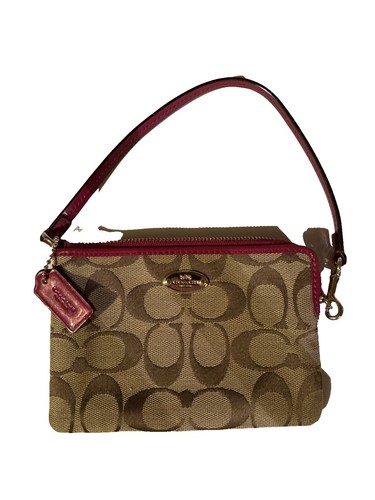 COACH Amanda Darcy Kisslock Chain Clutch Pink Coral Vintage 80s 
