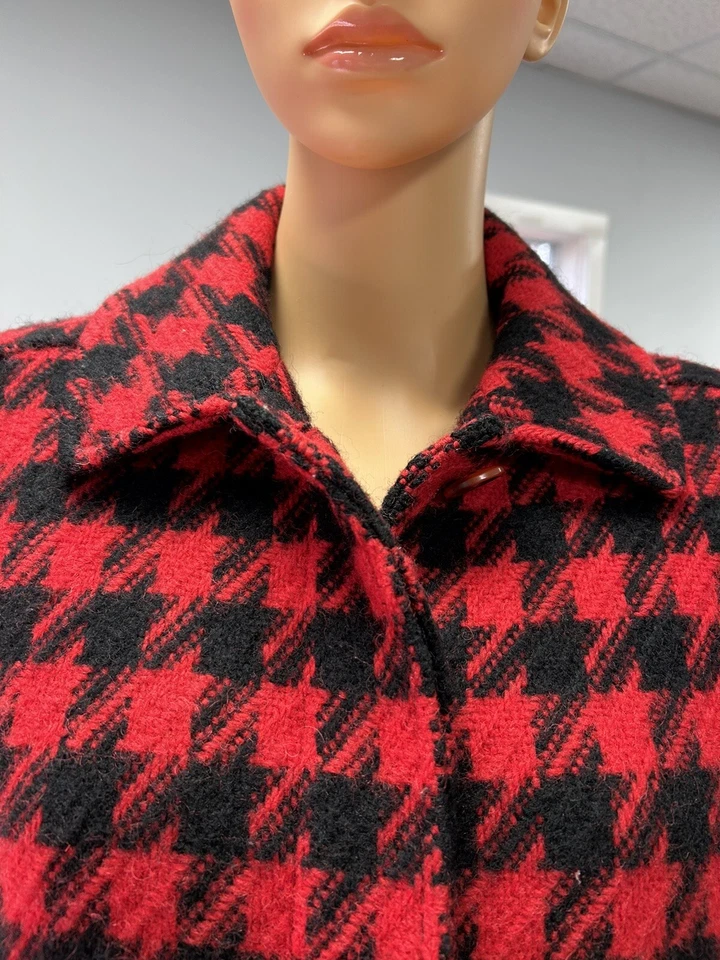 Vintage PENDLETON Woolen Mills Women's Red & Black Wool Jacket /Coat USA made - Image 3 of 4
