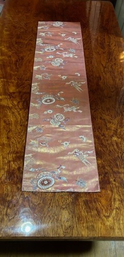 Table runner made from Japanese vintage silk obi Handmade 50”×12” No.1 - Picture 2 of 7
