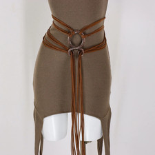 Braided Rope Waist Belt Faux Leather Cross Boho Women'S Extra Long Belts
