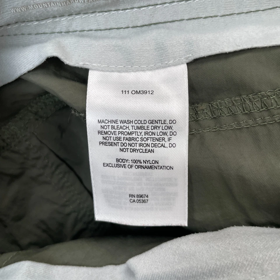 Mountain Hardwear Shorts Mens Extra Large Green Nylon Hiking Belted Ripstop Camp - Image 4 of 4