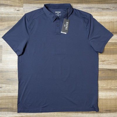 New Rhone Commuter Polo Shirt Mens XL True Navy Blue Performance Stretch Golf