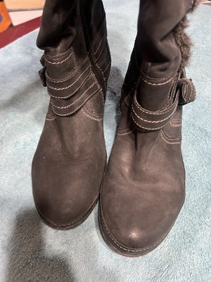 Clarks Boots Leather Boots Women's Size 8 Faux Fur Leather Upper Very Nice