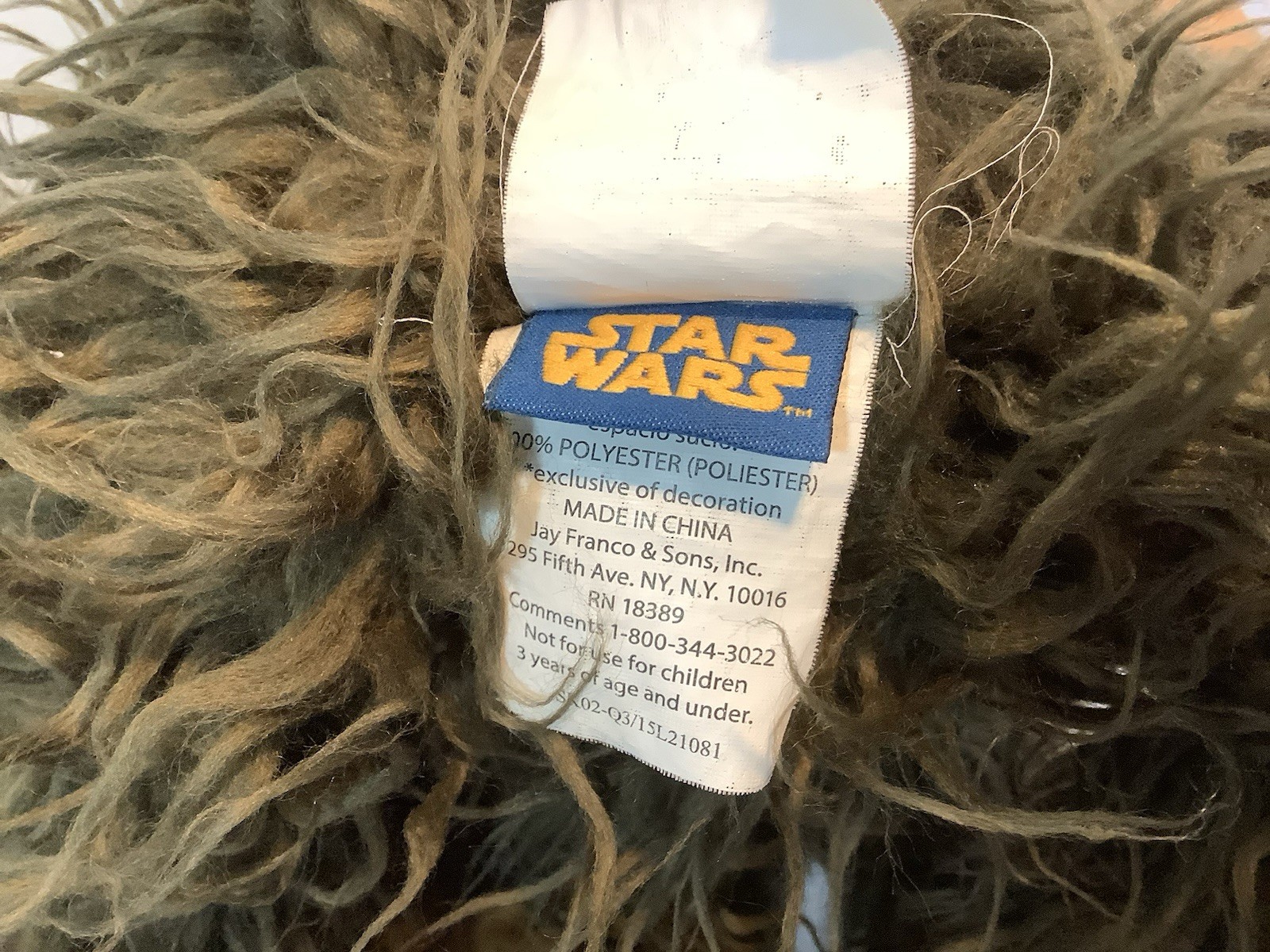 VTG Star Wars Large Plush Chewbacca  Made by Jay Franco & Sons Inc.