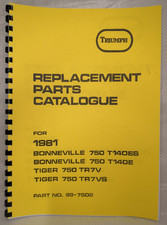 TRIUMPH TR7RV TIGER T140E BONNEVILLE PARTS BOOK MANUAL 1981 - 99-7502 - TP52