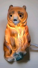 Rare Vintage porcelain night light Bear GDR German Democratic Republic, 1960 s