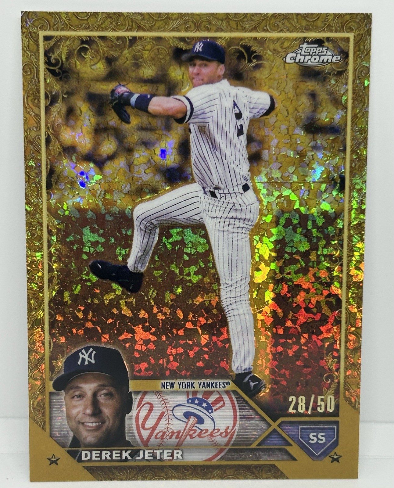 2023 Topps Gilded Mini Diamond Gold Etch #2 Derek Jeter /50 NY Yankees