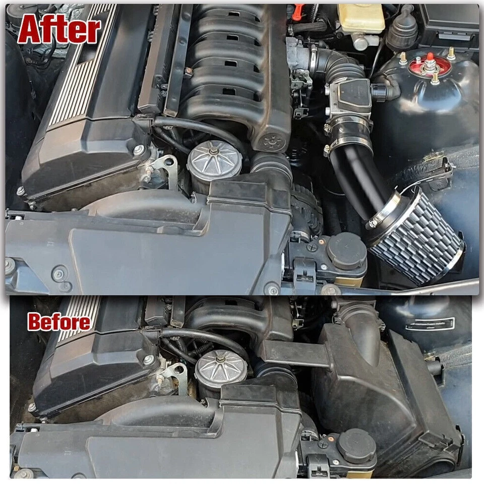 Kit de manguera de tubo de inducción de aluminio filtro de admisión de aire frío para automóvil de 3" para Honda Civic Foto 3 de 4