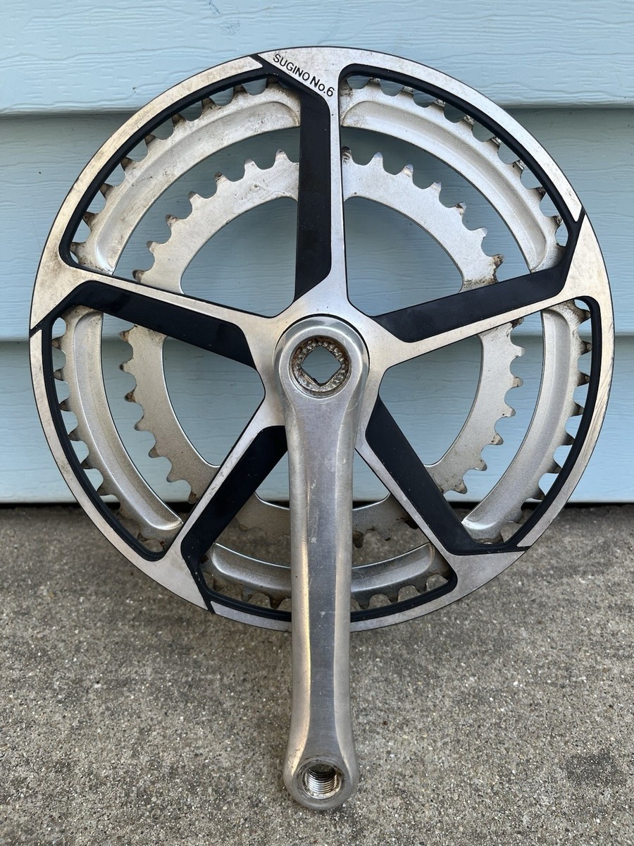Vintage Sugino No 6 Comp Crank Set 165s Sprocket Chainwheel