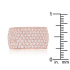 Wide 7 Row Cigar Band Cubic Zirconia Rose Gold Plated Cocktail Ring Size 9 — photo 7