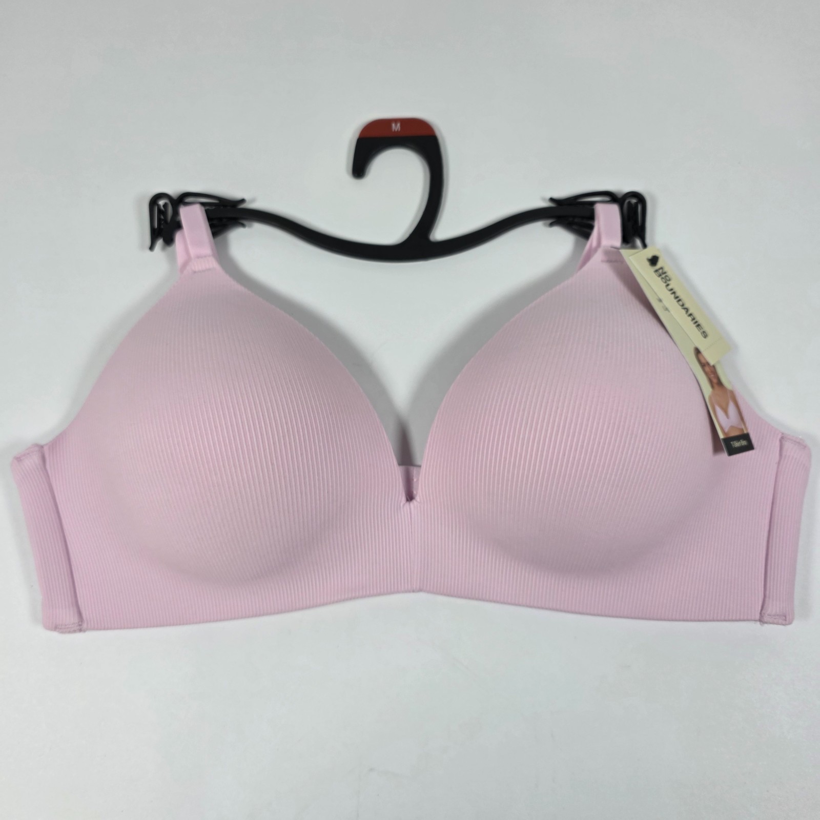 Women’s NoBo No Boundaries Pink Ribbed Bra Size M Wireless T-Shirt Bra