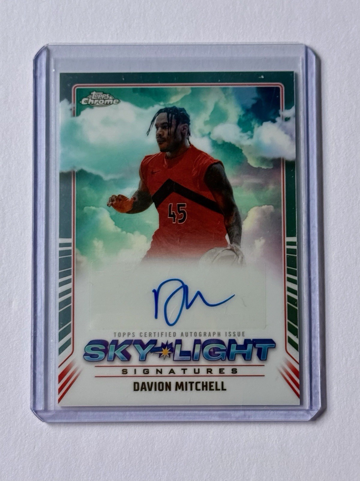 Davion Mitchell 2024-25 Topps Chrome Skylight Signatures Auto RC On Card